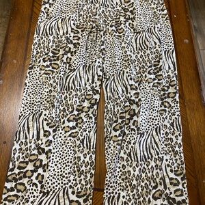 Kim Rogers Animal Print Pants - Black, Brown, White
